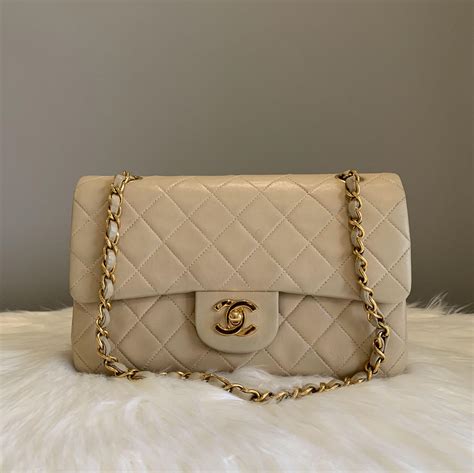 chanel classic flap beige small|chanel vintage classic flap.